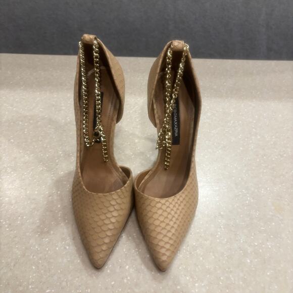 BCBGMAXAZRIA Nexxa Women's Size 6 Almond Snake Print Carrano Dress Pump Heels - Picture 4 of 11